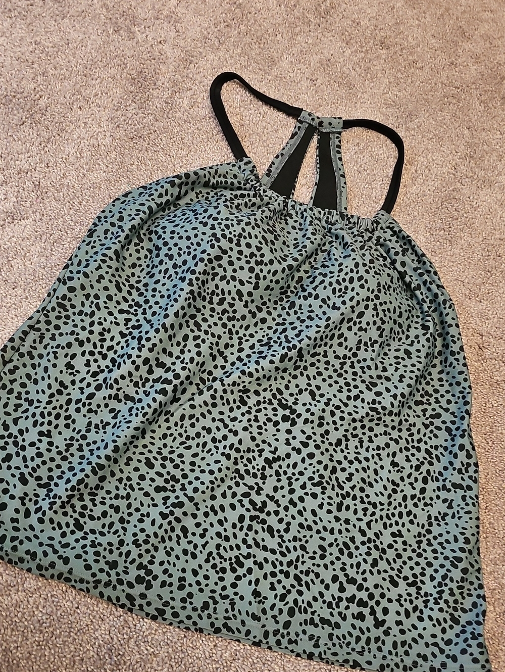 J3🔹️Kona Sol Animal Print Tankini Top in Blue And Black Size Medium